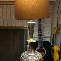 Mid Century Modern Drip Painted Brass Lamp