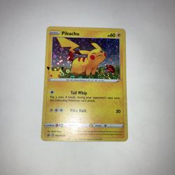 Pokemon Pikachu 25th Anniversary Stamped Holo Foil Promo Card