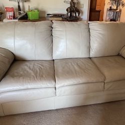 Leather Beige Sofa and Loveseat Sheffield Furniture 