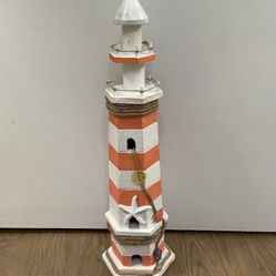 New Orange White Striped  Lighthouse 