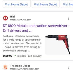 Hilti Corded Screw Gun Brand New 