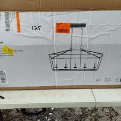 Home Decorators Weyburn 36" x 19.5" Chandelier Pendant Light Fixture In Brushed nickel