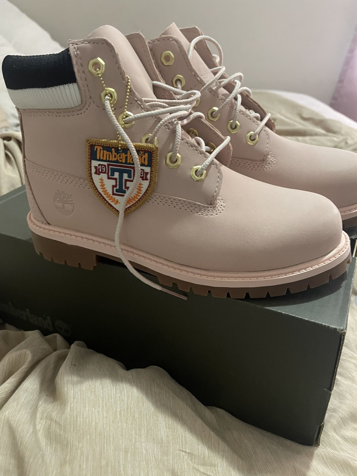 Pink Timbs Boots