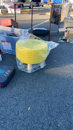 Yellow Knit Ottoman Footstool with Legs
