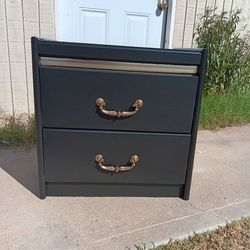 Single Black Nightstand 21"H x 21"W x 14"D