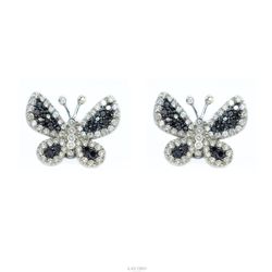 18K Gold Butterfly Diamond Earrings (Jewelry Box Included)