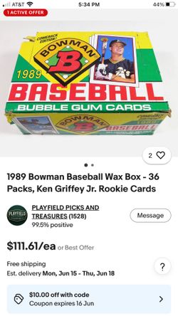 89 Bowman Baseball Wax Pack Box