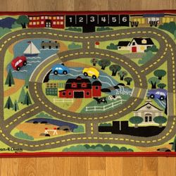 Melissa & Doug 36” x 36” Rug Map with 4 Wood Cars