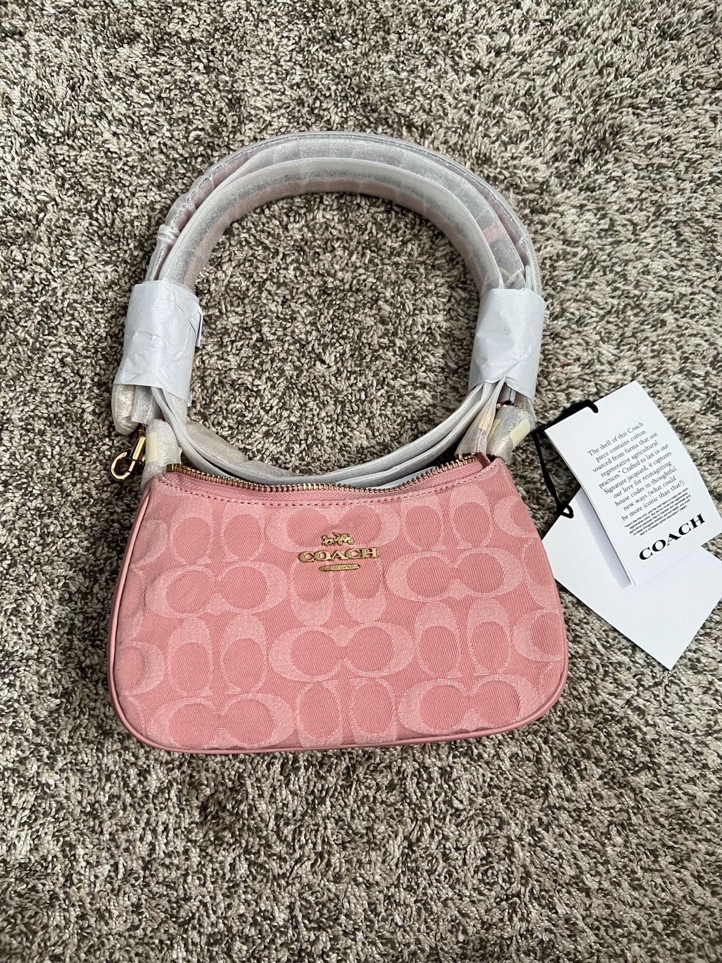 Pink Coach Denim Bag