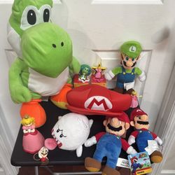 Mario Bros Lot Plush Toys Luigi Yoshi Princess etc some new $20 for All