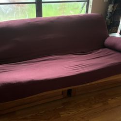 Wood Futon with Futon Mattress & Sliding Drawers