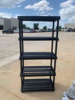 5-shelf Extra Heavy Duty Plastic Storage Shelf Unit/ Outdoor Shelf Unit/Patio Shelf Unit/Plant Stand