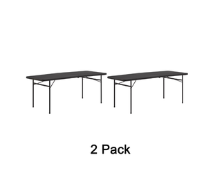 New Mainstays 2 Pack 6ft Rectangle Centerfold Folding Table, Black