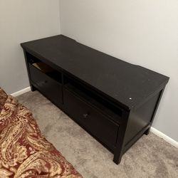 Sturdy Black TV Stand / Media Console – Storage & Shelves