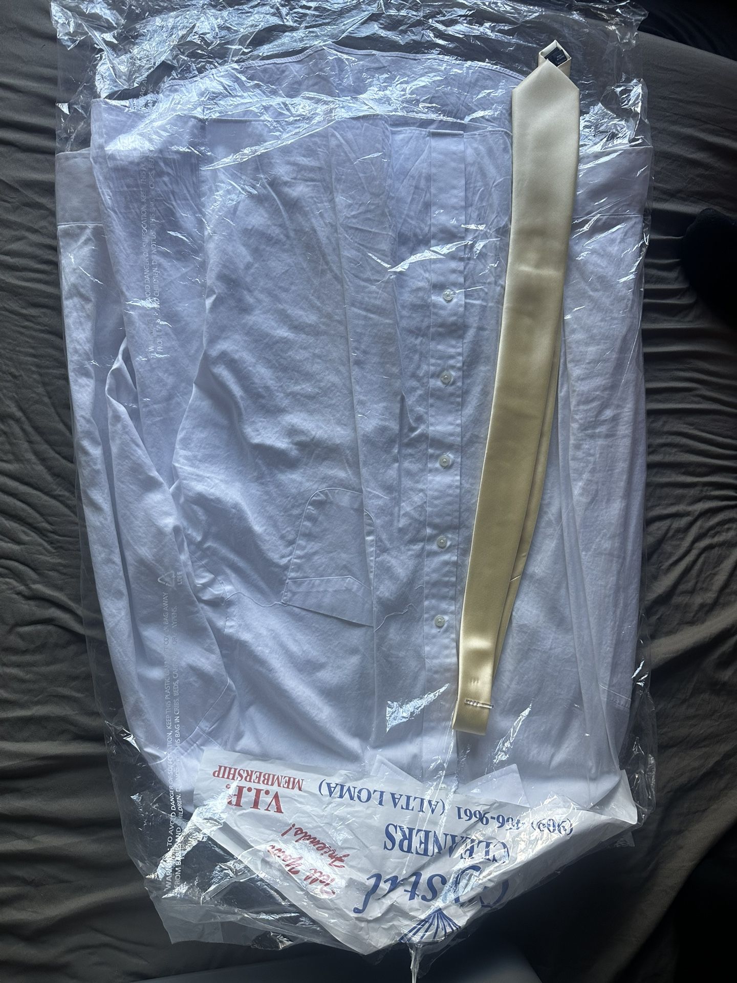 Dress Shirt + Yellow/Gold Tie