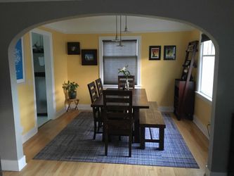 Dining Table, 4 chairs and a bench
