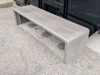 Indoor/outdoor bench, hard grey composite material