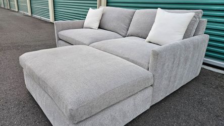 FREE DELIVERY!!! Arhaus "Kipton" GRAY Sofa + Ottoman ($7K Retail...70% OFF!!!)