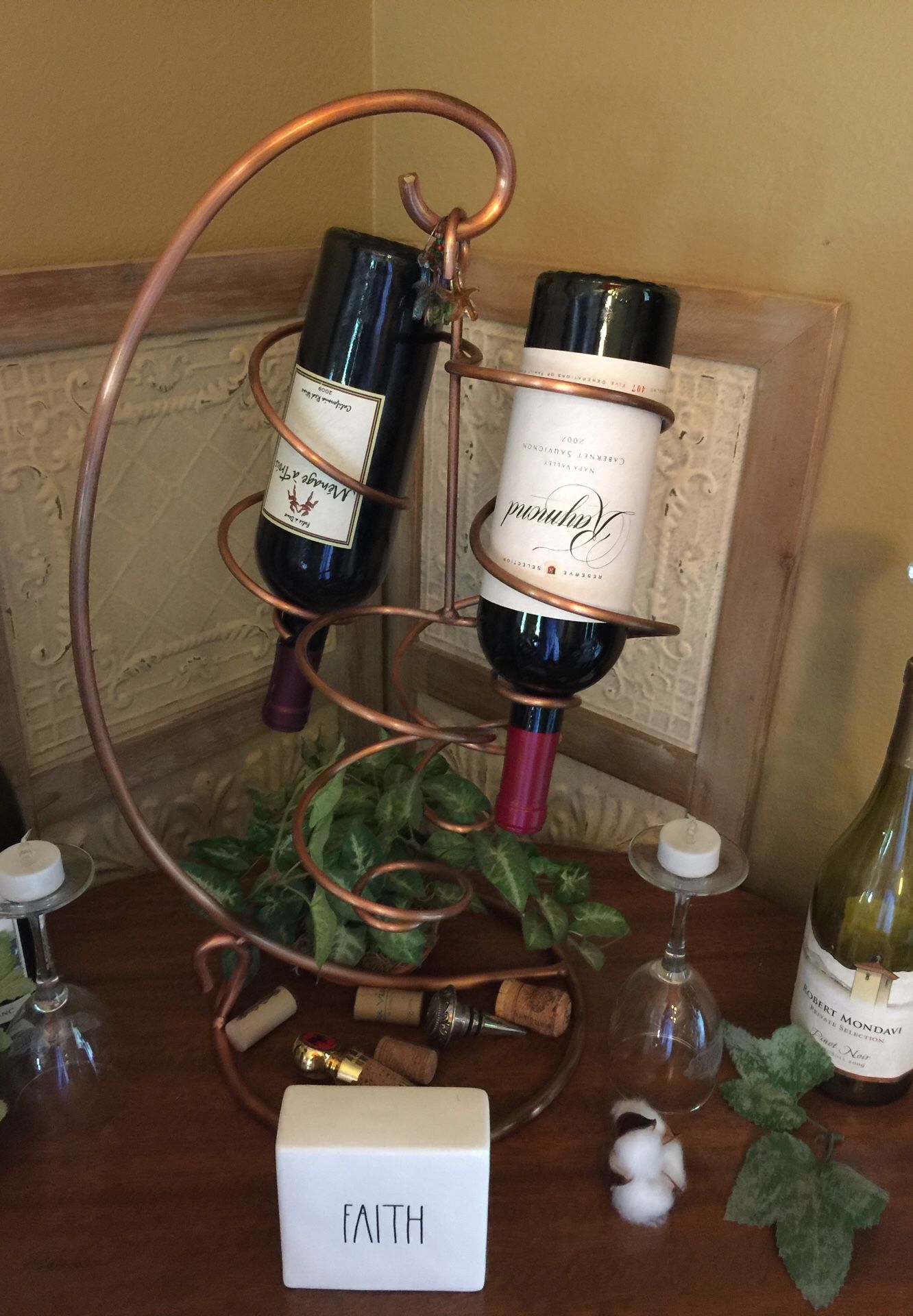 Copper wine holder