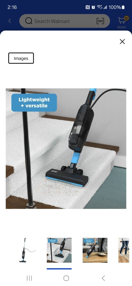 New Black + Decker 3 In 1 Stick Vac