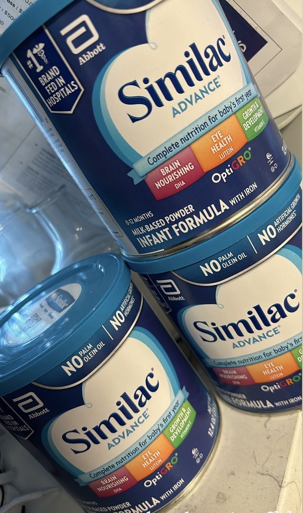 3 cans of Similac