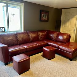 Red Leather Couch Nebraska  Furniture Mart