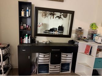 Vanity with detached mirror