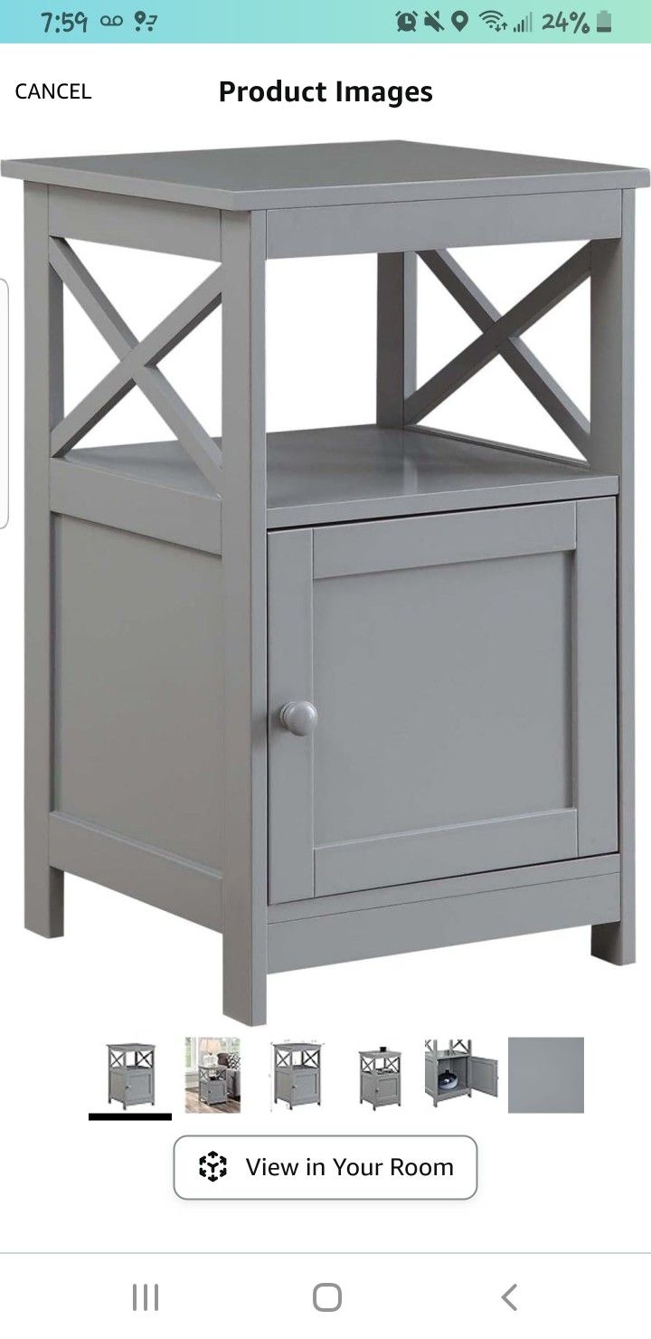 $80 for 2 Gray End Table Night Stands 