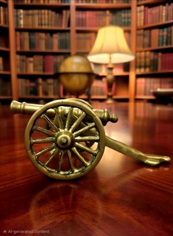 Vintage Brass Messing Dekorative Cannon Handmade Sweden 1970
