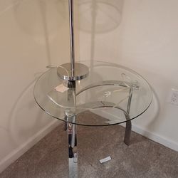 Glass Table + Lamp