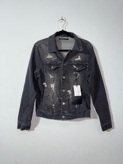 EMBELLISH Holo Denim Black Jacket Mens Size: Small