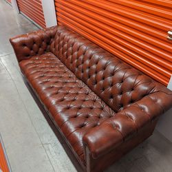 Vintage Burgundy Chesterfield Couch