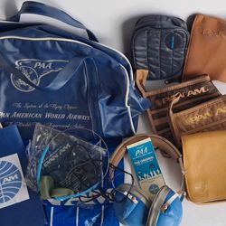 Vintage pan am collection lot travel kit bags flight