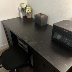 Solid Black Desk For Sale