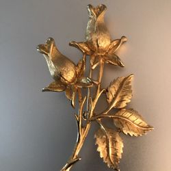 Vintage  Rosebud Gold Plated Brooch 