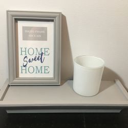 New Wall Ledge with Matching 4x6 Picture Frame and Candle Holder - $10 each set - 2 styles shown