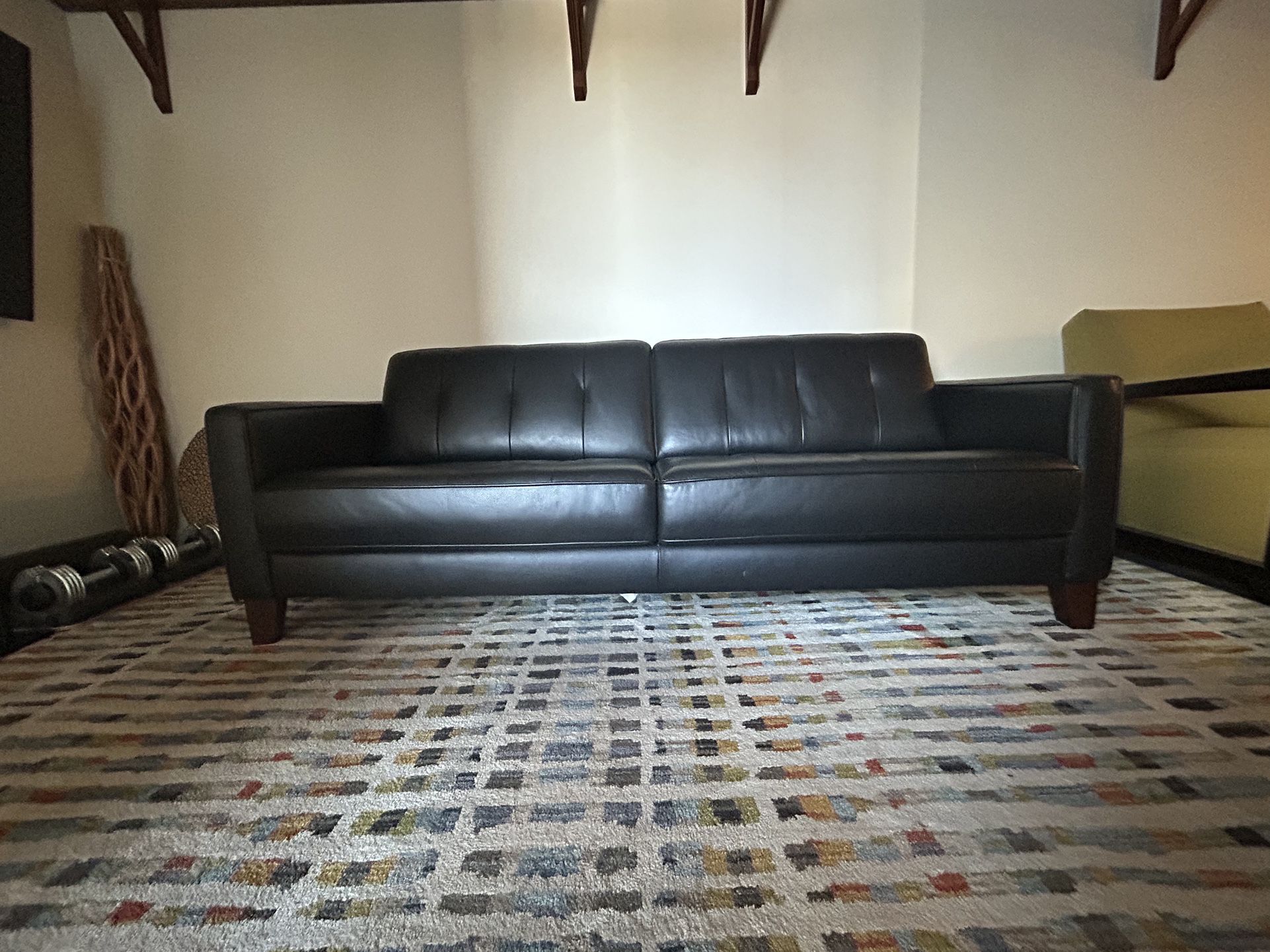 VIOLINO LEATHER Black sofa