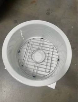 New 19 Inch Fireclay Bar Sink Round Undermount Prep Sink - White Single Bowl Small Farmhouse Sink f