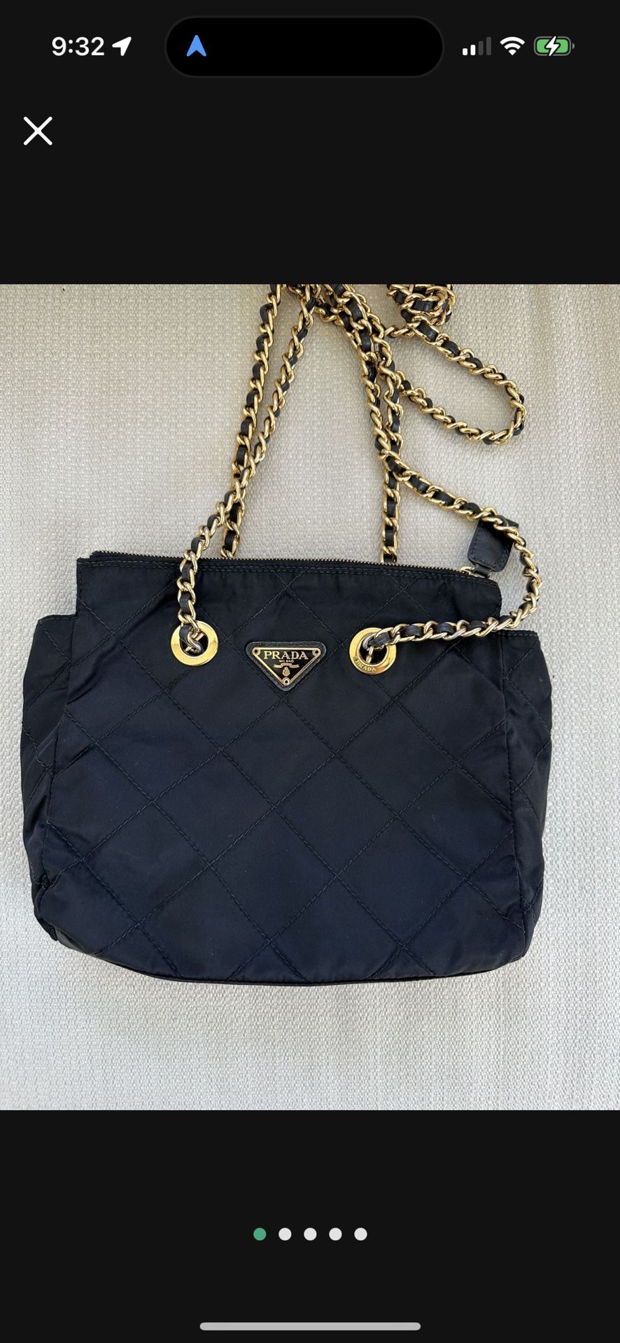 Prada Quilted Bag Authentic With Card 