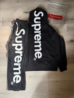 Supreme Black Hoodie and Track Pants Set balenciaga slides Jordan’s