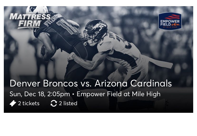Broncos Vs. Cardinals Tickets