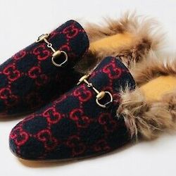 GUCCI WOMEN'S PRINCETOWN GG WOOL SLIPPER