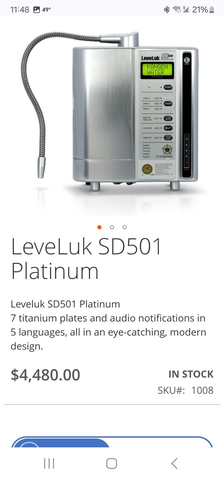 **NEW**Hydrogen Antioxidant Kangen Leveluk 501 SD Platinum Premium Water Machine