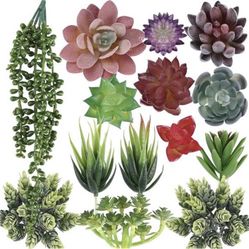 14pcs Artificial Succulents Unpotted Realistic Textured Succulent Plants