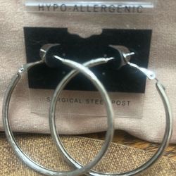 Silver loop earrings