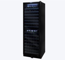 Large Black Wine Cooler with Glass Door