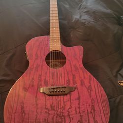 Luna Guitar Acoustic Electric-Purple 