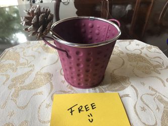 FREE! Burgundy Flower Bucket & Pinecone Stick