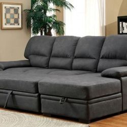 Brand New Grey Sectional Sofa Storage Sleeper