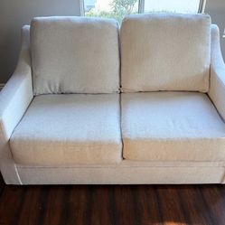 Modern 2-Seater Sofa Couch Off White/Beige Only 1 Year Old Light Use
